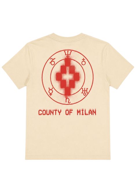Cream cotton T-shirt for children MARCELO BURLON | JBTH018PANNA